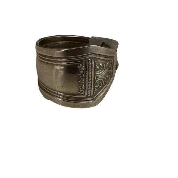 Unisex Size 9 Sterling Silver Plated Spoon Ring - Picture 2 of 7